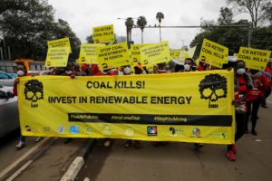 Anti-coal activists marching in Nairobi (Image: Paul Basweti / Greenpeace)