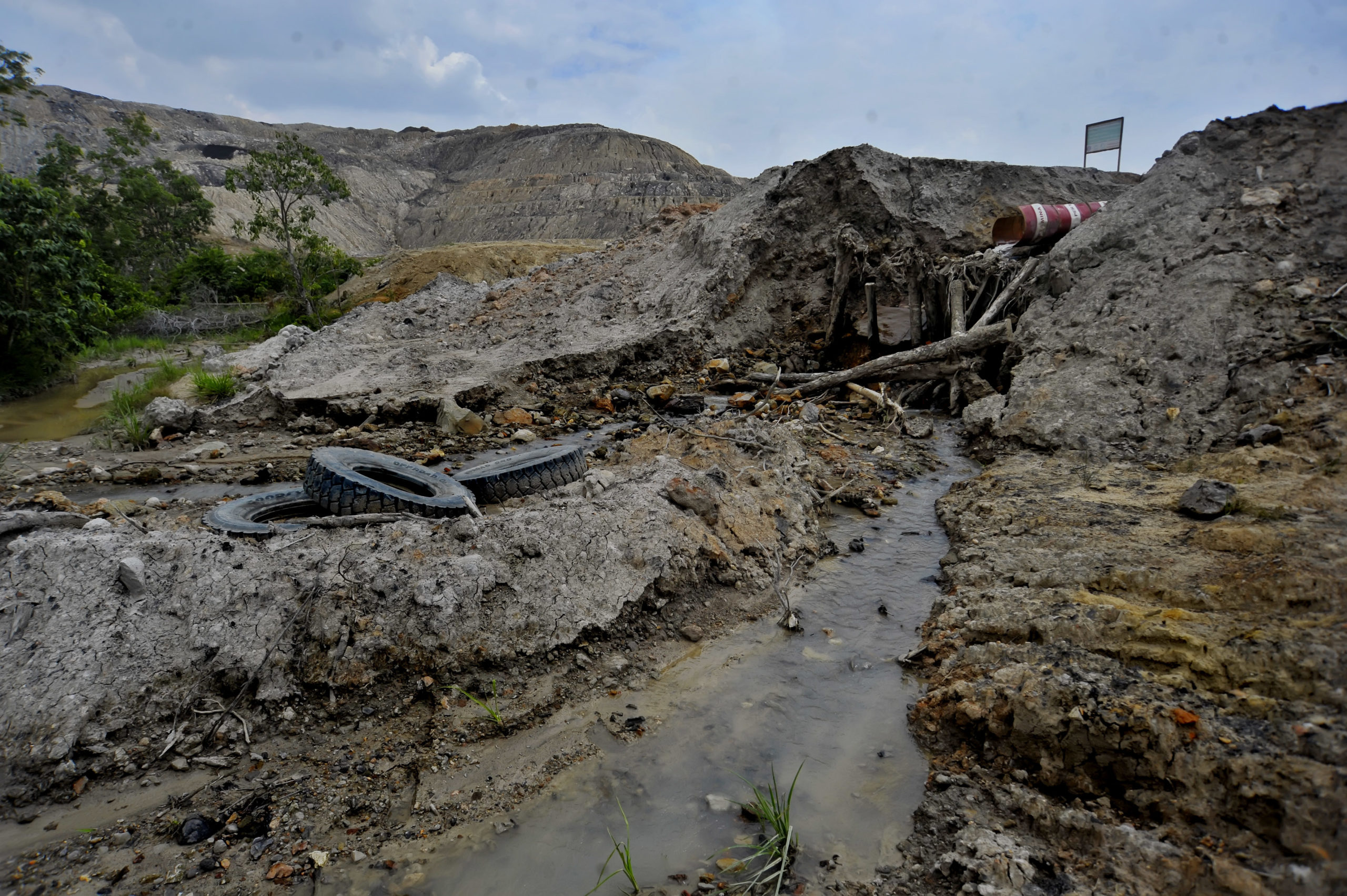 Groundwater running through a coal mine in South Kalimantan