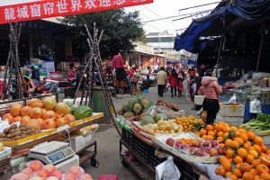 Fruit on sale at a street market in Lu Zhou, China