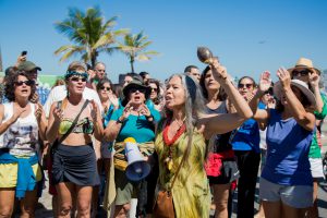 <p>Activists in Rio de Janeiro protest a decision by Brazilian President Temer to terminate the ​National Reserve of Copper and Associates (Image: Júlia Mente/Greenpeace)</p>