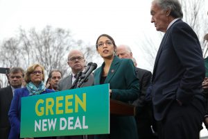 <p>Alexandria Ocasio-Cortez&nbsp;announces the 14-page resolution&nbsp;<br /> (Image:&nbsp;Senate Democrats)</p>