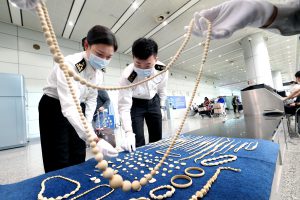 <p>Ivory products seized in Guangzhou (Image: Alamy)</p>