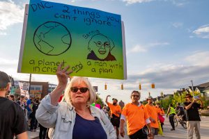 <p>A Bernie Sanders supporter outside the July 2019 Democratic presidential debate in Detroit, Michigan (Image: Alamy)</p>