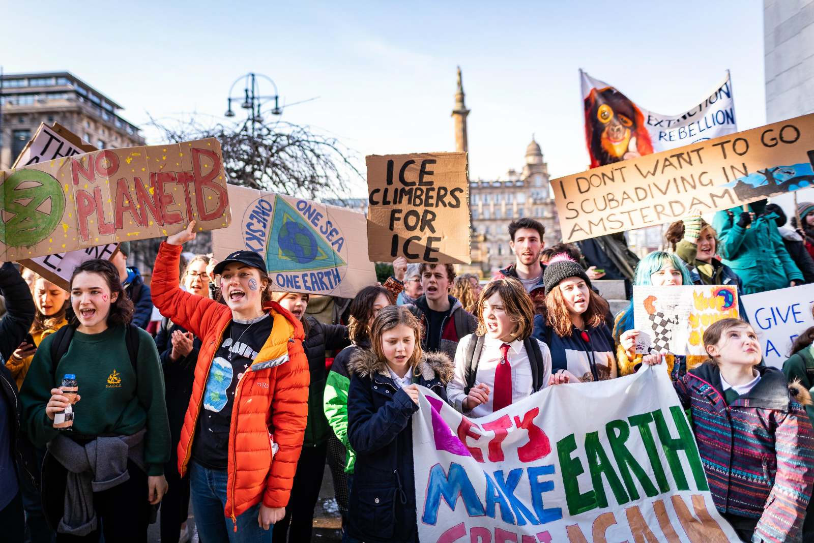Student climate strikers in Glasgow, where COP26 is due to be held. (Image: Alamy)