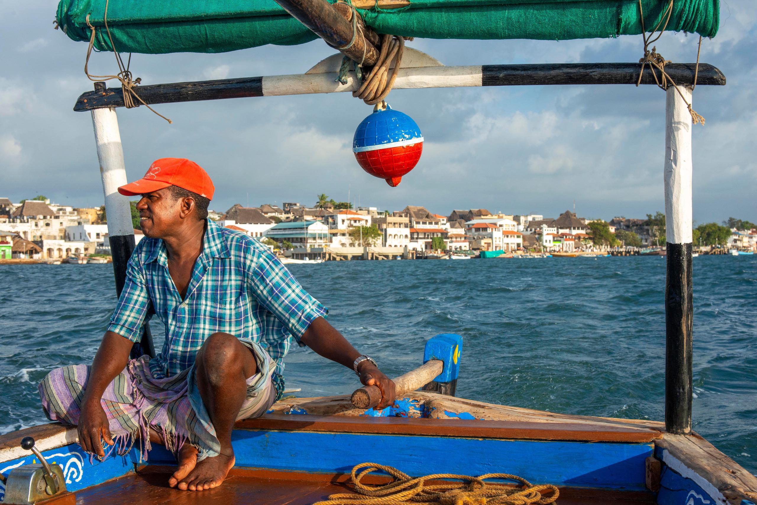 Fisher Boat in the Lamu waterfront, Kenya, Lamu island