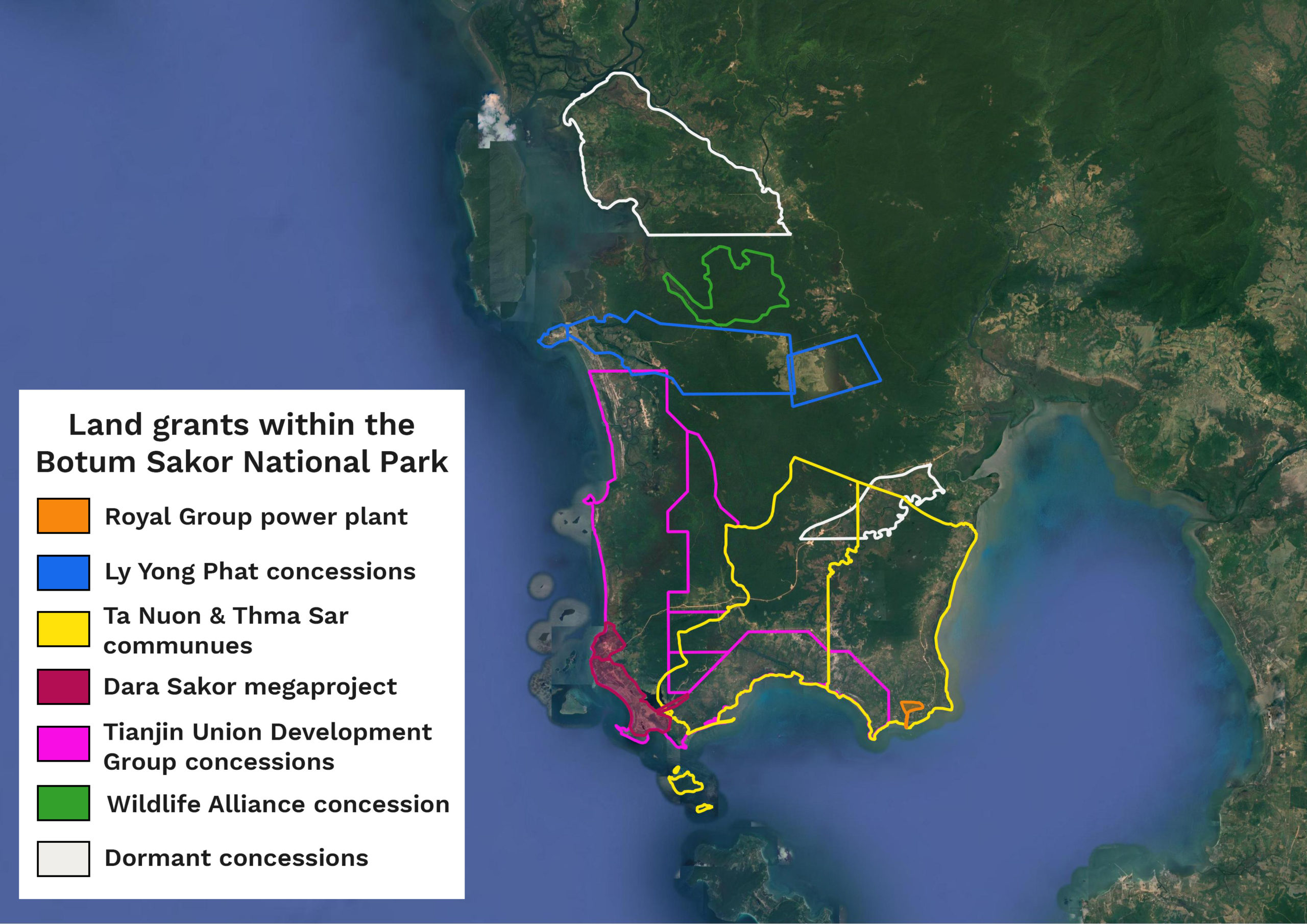 land grants botum sakor national park map