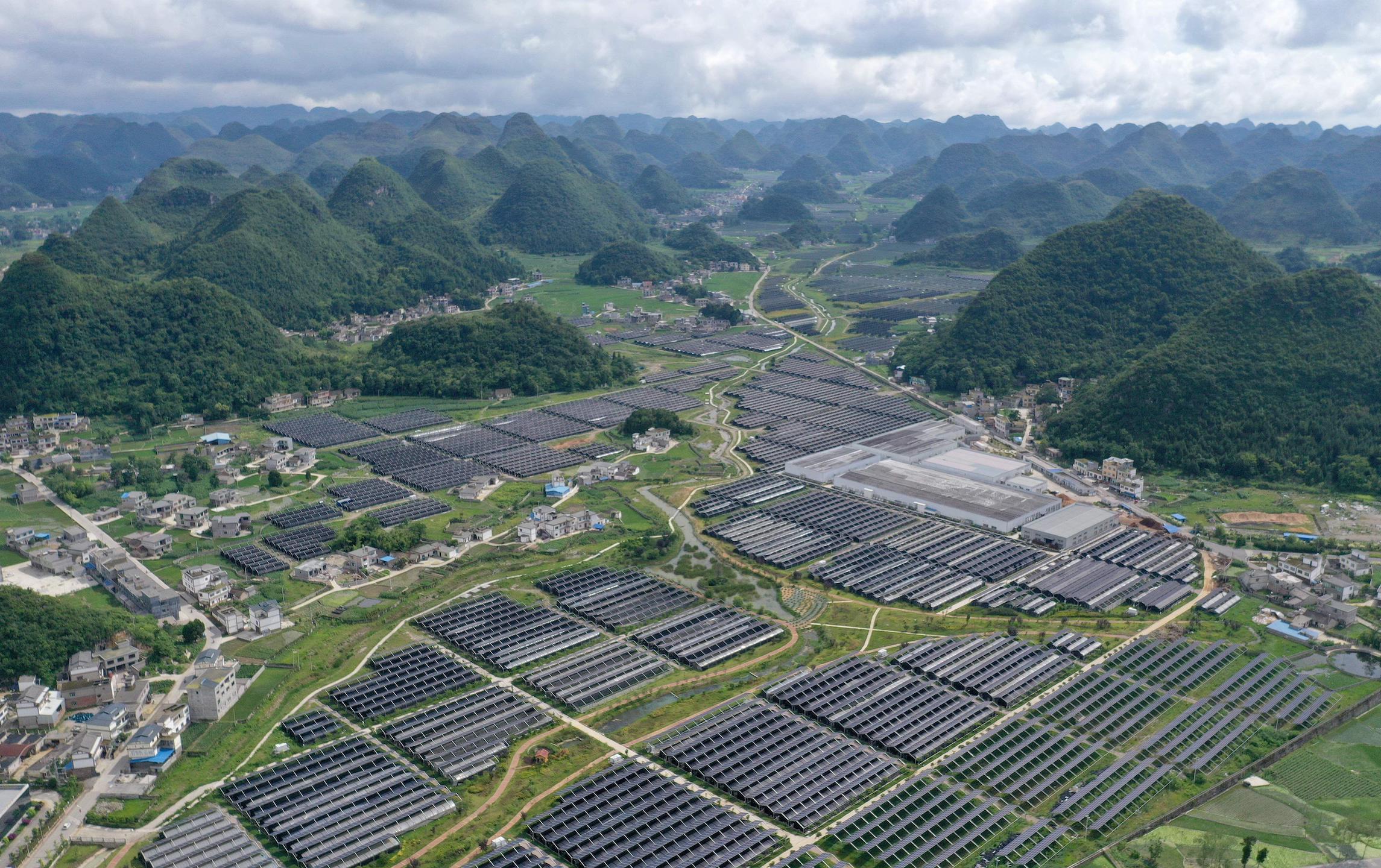 Guizhou province, southern China. Solar power made up just 0.89% of the province's energy mix in 2019 (Image: Liu Chaofu / Alamy)