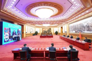 2021年4月，习近平主席应美方邀请在北京以视频方式出席领导人气候峰会。图片来源: Yan Yan / Alamy