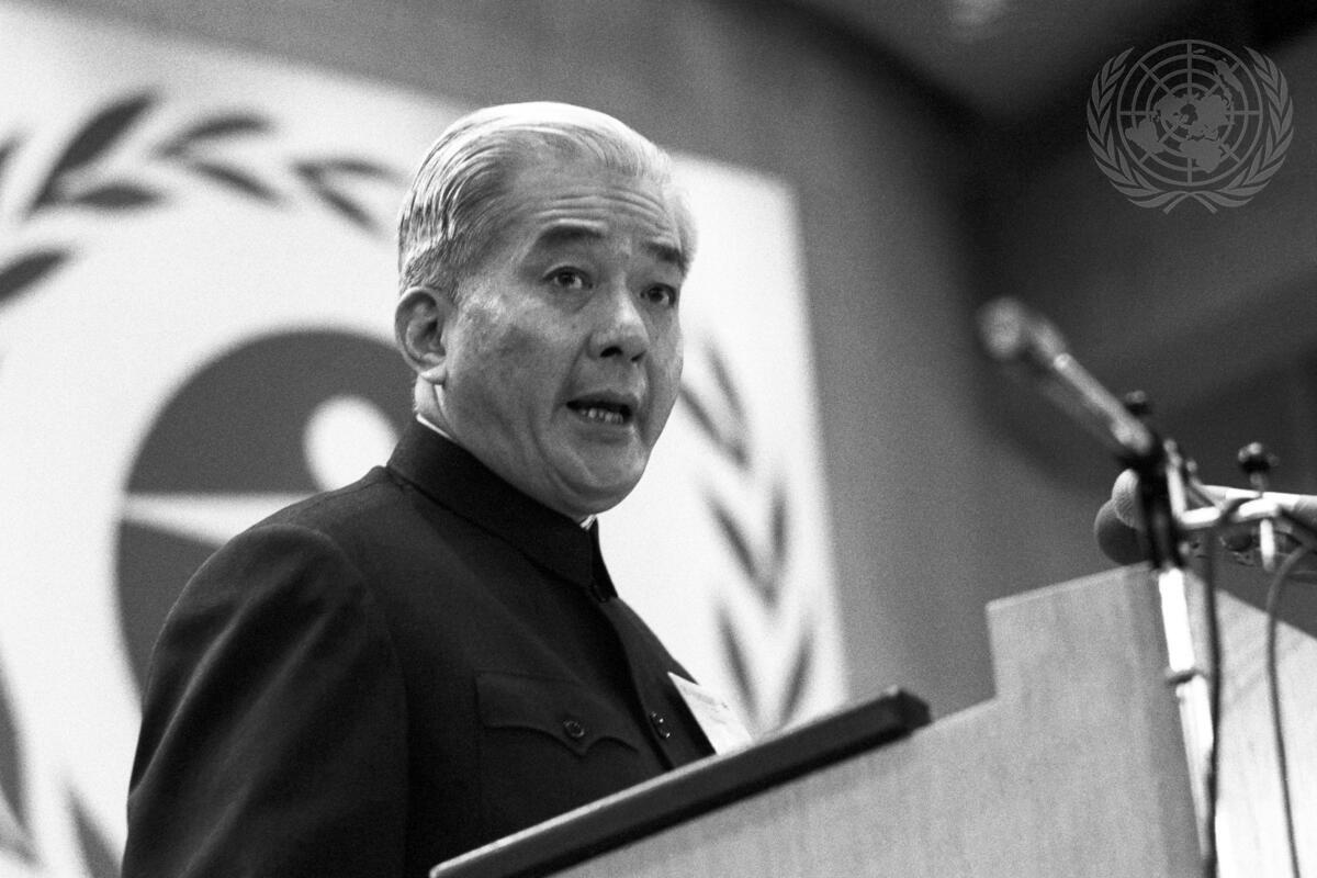 Tang Ke, Chairman of the delegation of the People’s Republic of China, addressing the Conference on 10 June 1972