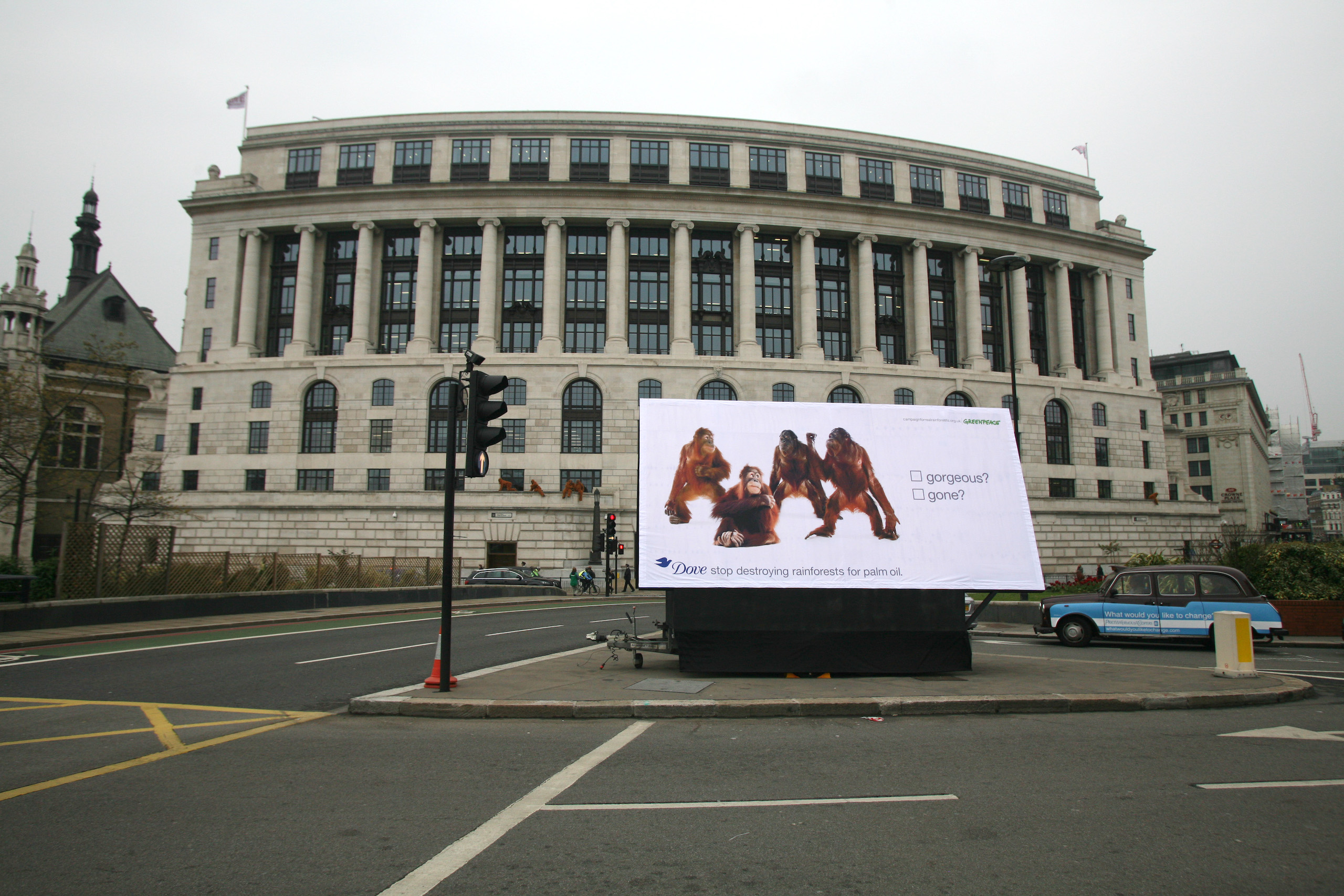 A Greenpeace billboard put up in 2008 in front of Unilever’s London headquarters.