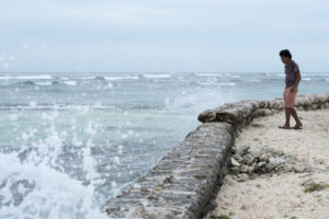 sea wall in Kiribati to protect against impacts of climate change