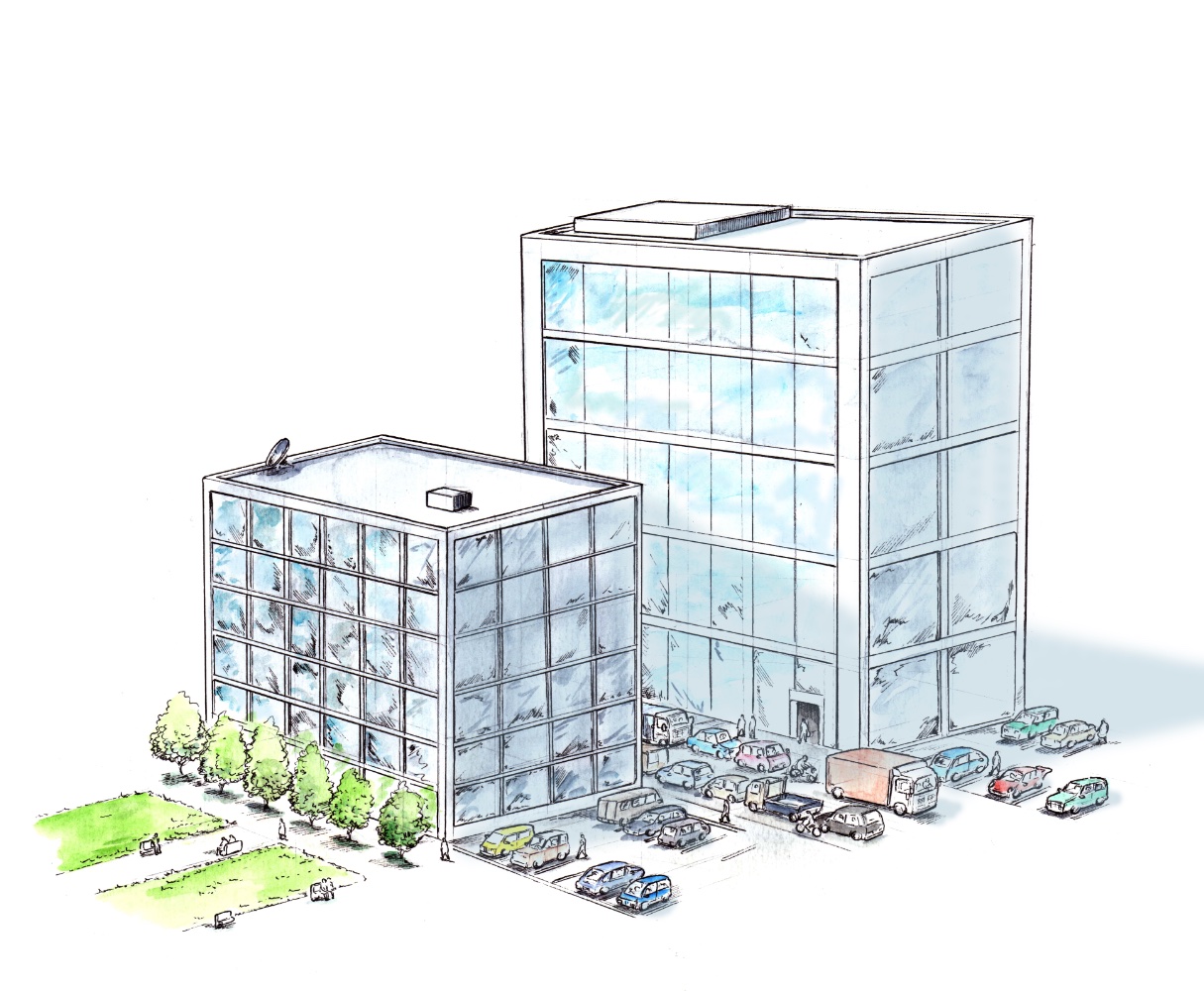 Office block, pre-solarpunk retrofit. Dustin Jacobus