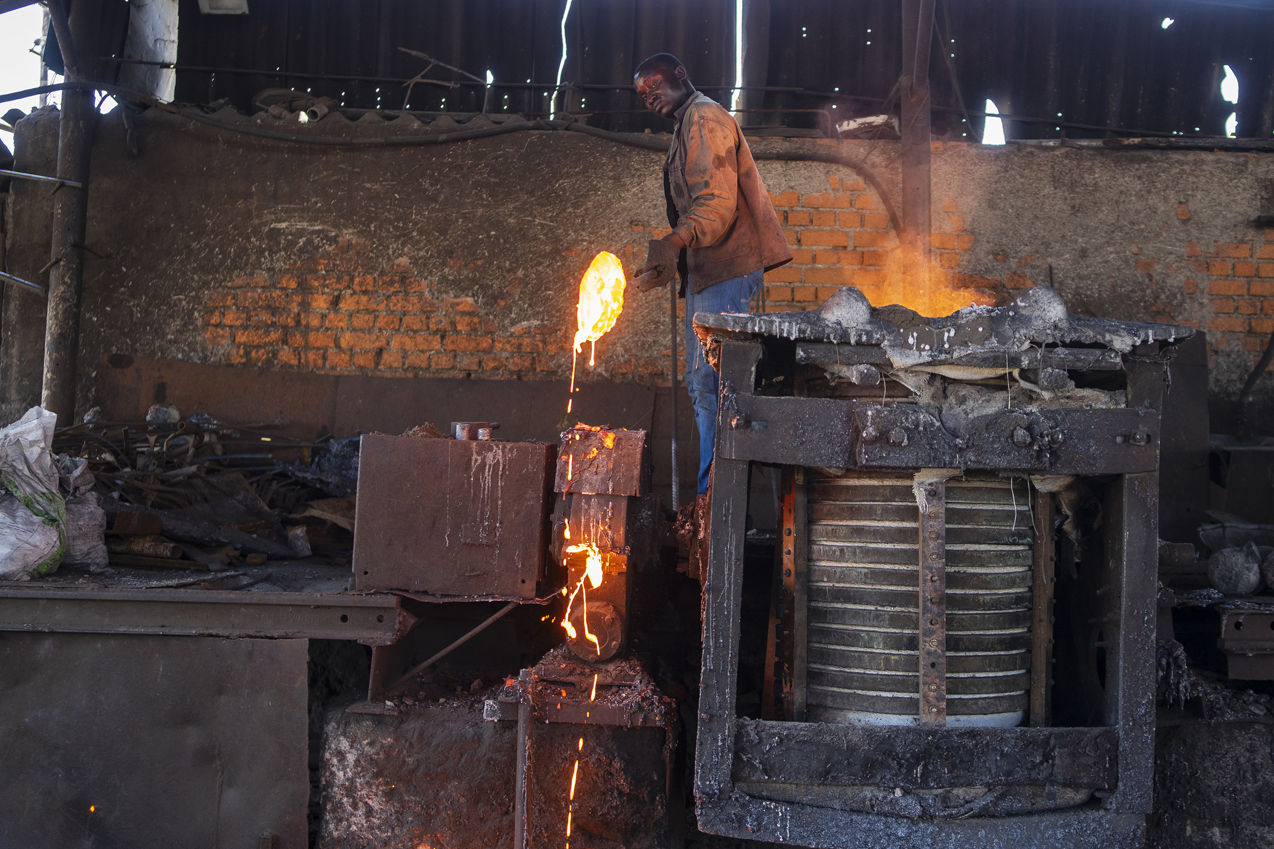 Metal is processed in furnaces at Naisonale Investments