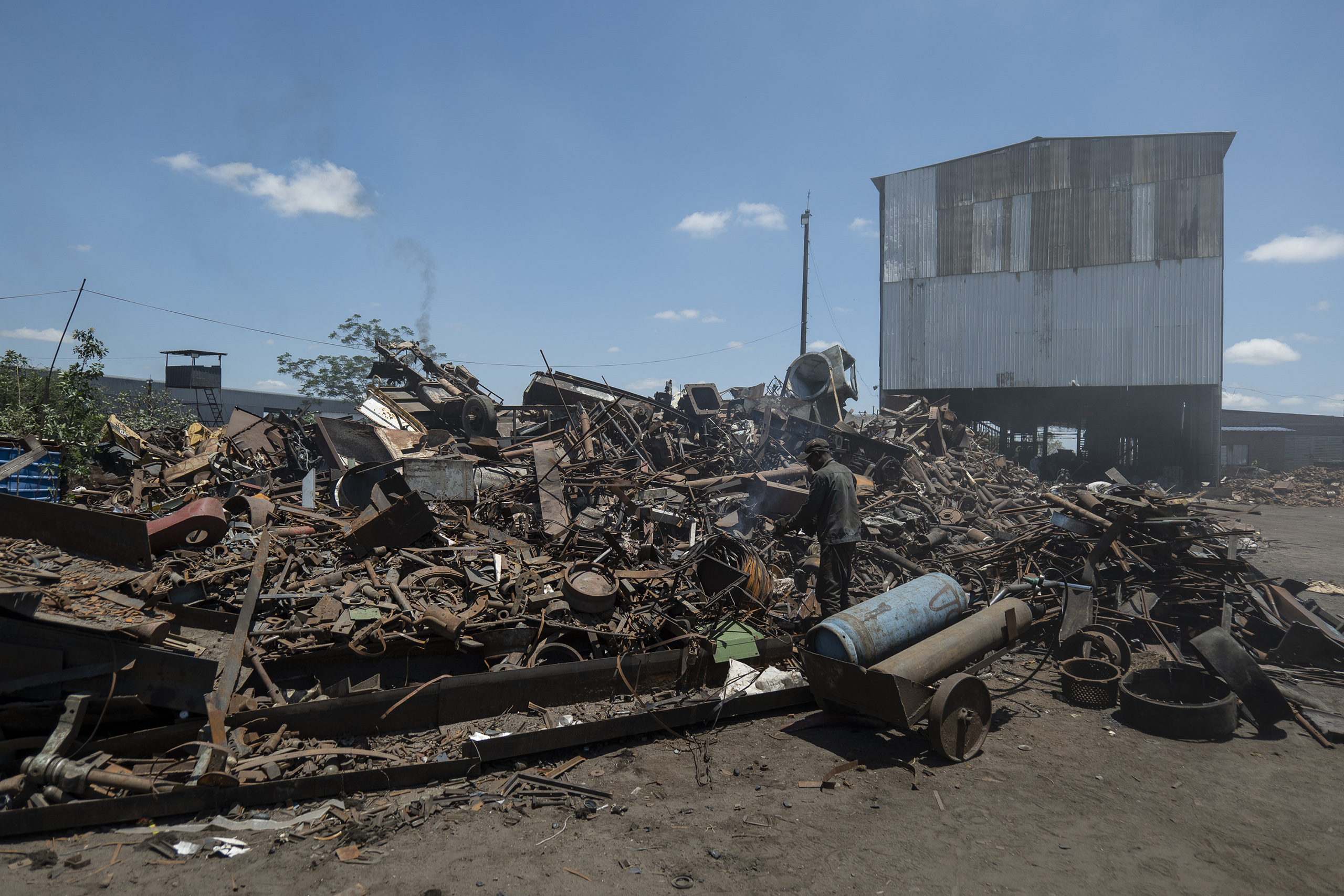 pile of scrap metal at Naisonale Investments’ yard in Bulawayo