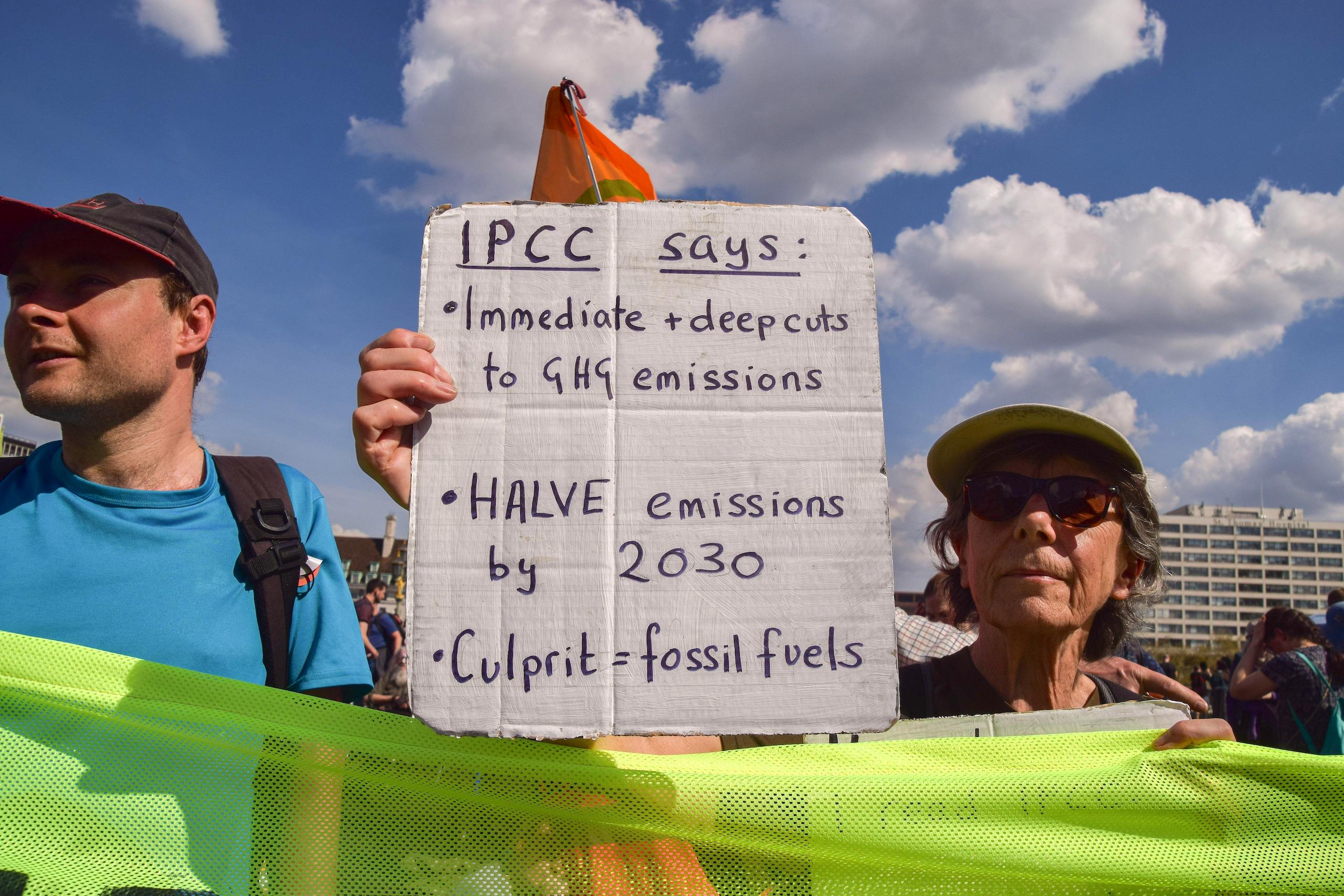 Protestors in London in April this year. The IPCC's reports regularly inform broader society, as well as policymakers, on climate science.