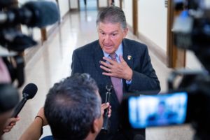 Senator Joe Manchin (D-W.V.), Committee Chair, speaks to media ahead of a Senate Energy and Natural Resources Committee hearing