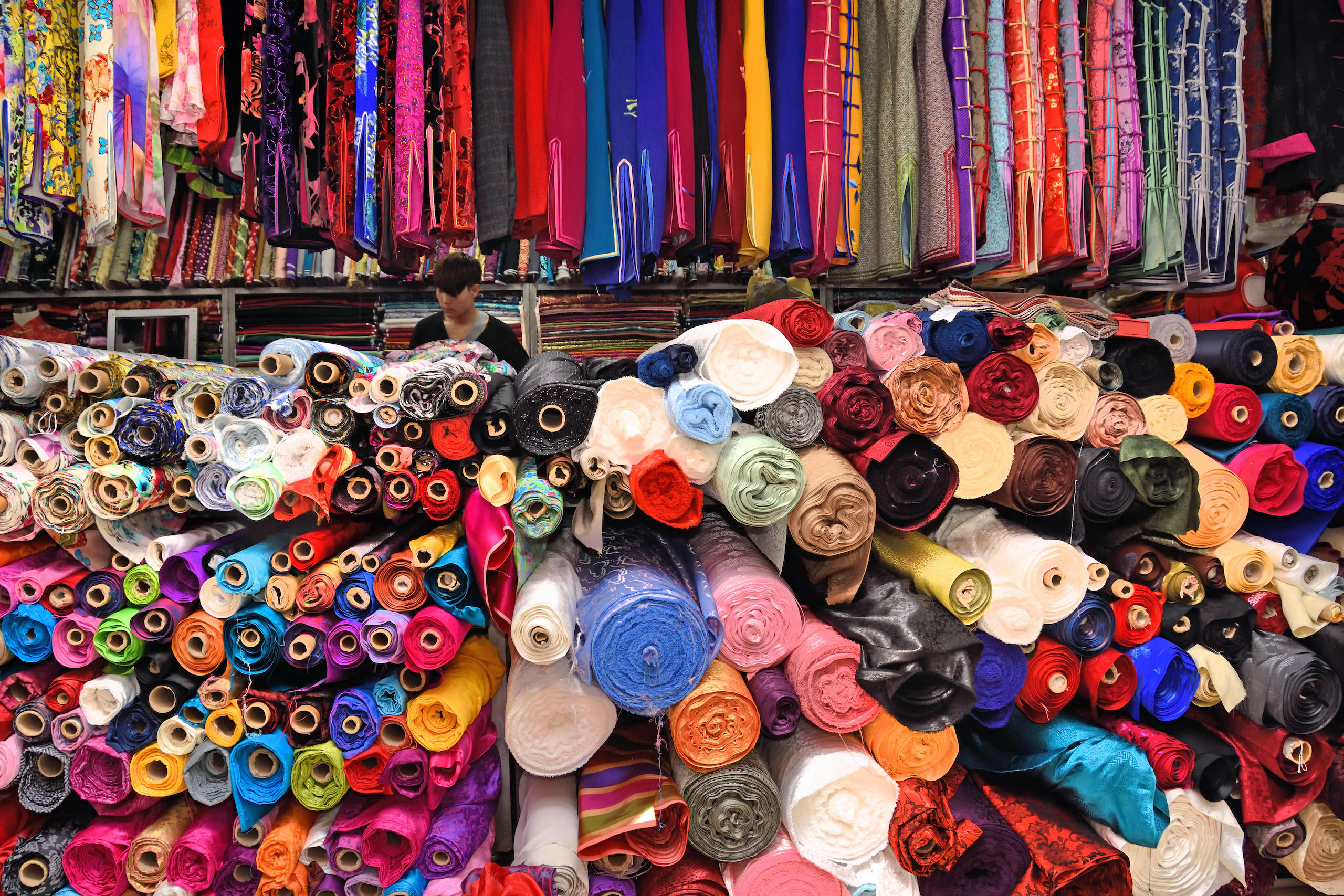 A fabric market in Shanghai China
