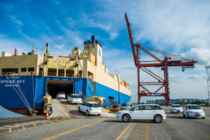 <p>BYD pure electric E6 cars being shipped from Shenzhen, China to Thailand. BYD is expected to start production of electric vehicles in Thailand sometime in 2024. (Image: Alamy)</p>
